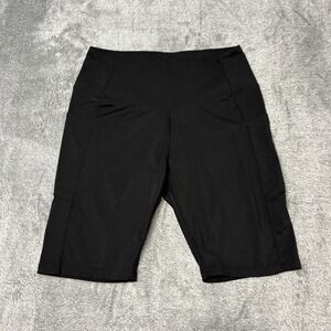 Aerie Biker Shorts Womens L Black High Rise Athletic Stretch Pocket Activewear